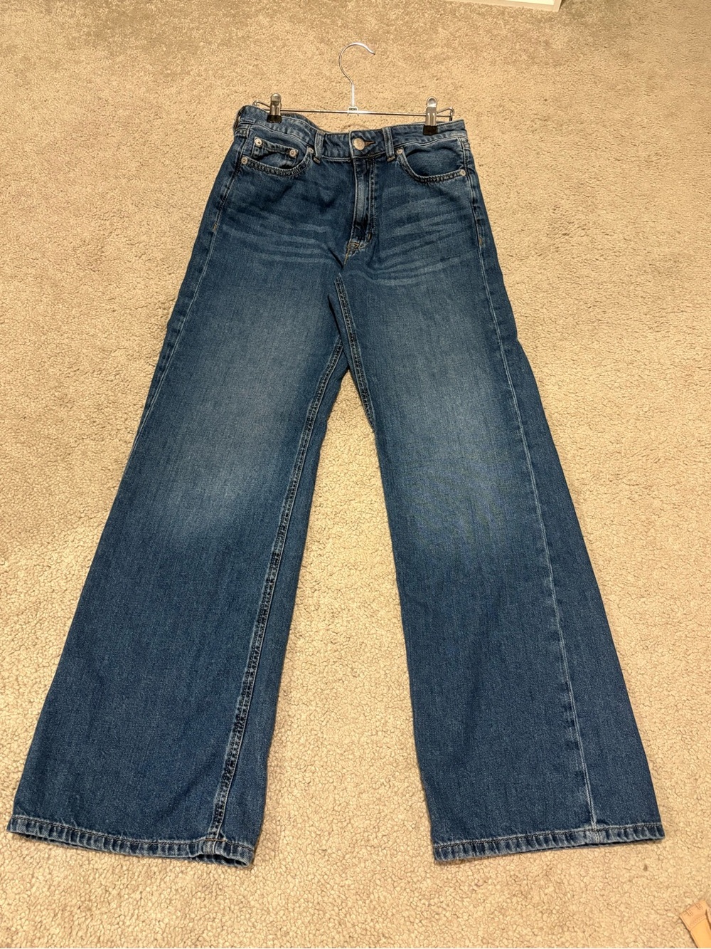 Aeropostale Wide-Leg High-Rise Jeans in Dark Blue Denim